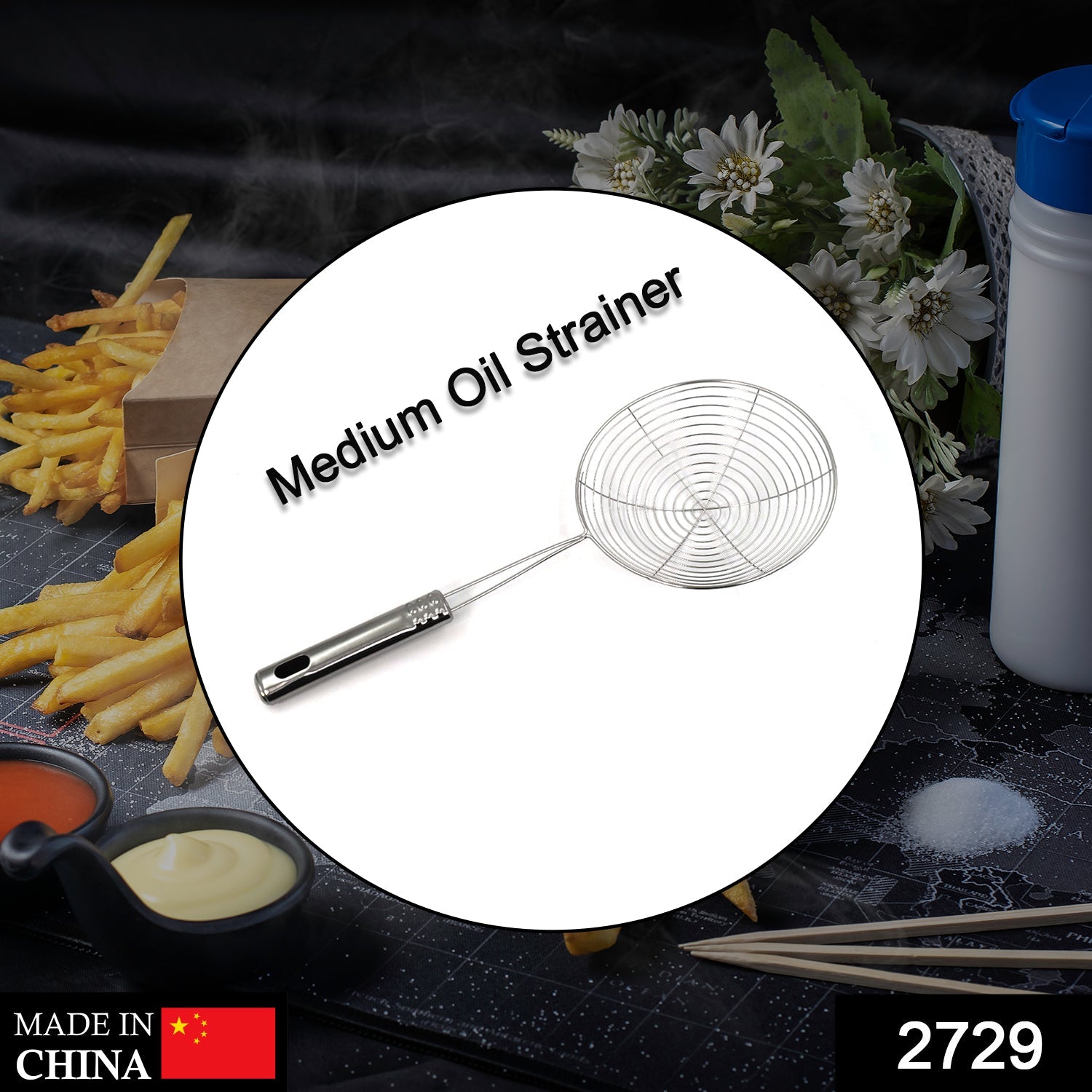 2729 Medium Oil Strainer To Get Perfect Fried Food Stuffs Easily Without Any Problem And Damage. DeoDap 2729 Medium Oil Strainer To Get Perfect Fried Food Stuffs Easily Without Any Problem And Damage. DeoDap